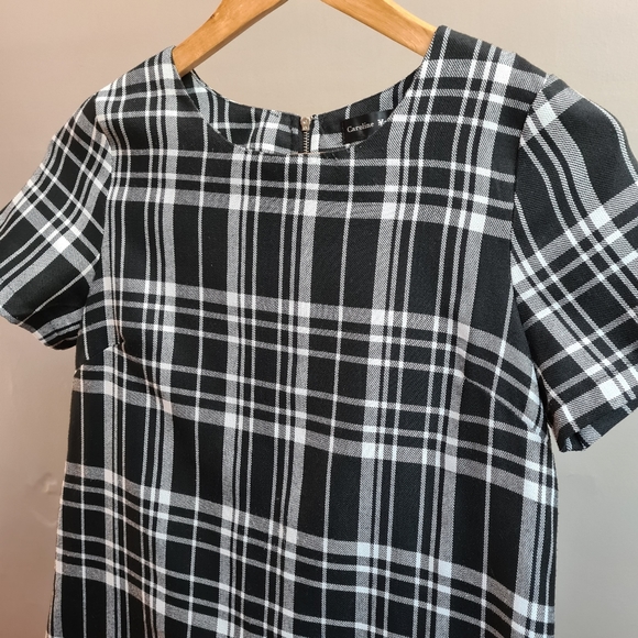 SOLD ~ Gingham t-shirt dress black & white mini size 8 - Picture 6 of 10